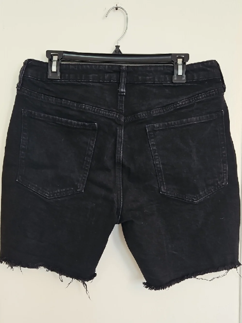 Old Navy Black Frayed Hem Denim Shorts